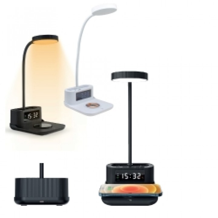 Masa Lambalı Masaüstü Dijital Saat 15W Wireless Şarj Cihazı Promosyon Ürün